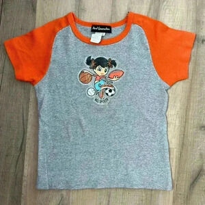 Vintage Next Generation all sports orange and grey baby tee size small